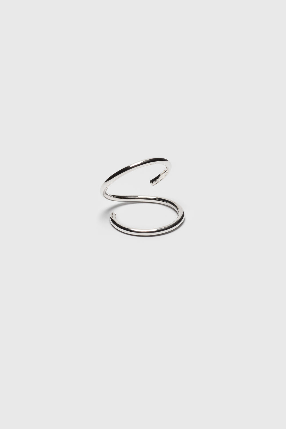 Open spiral ring. Silver jewelry handmade in Berlin.